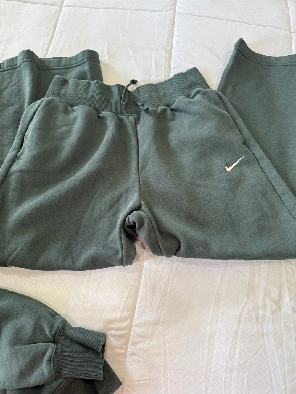 Nike Olive Green Hoodie and Joggers Set with White Swoosh